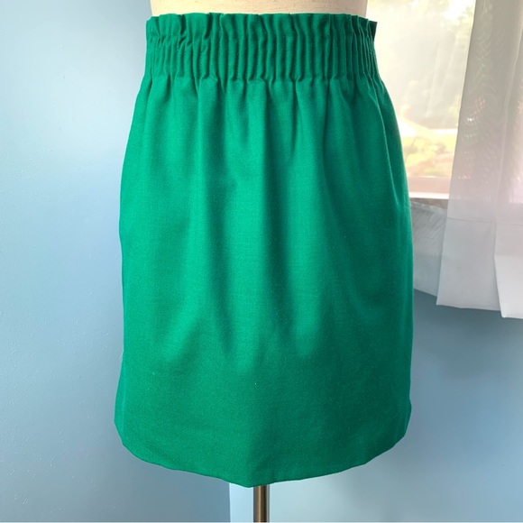 J. Crew Green Wool Sidewalk Skirt - Picture 2 of 7